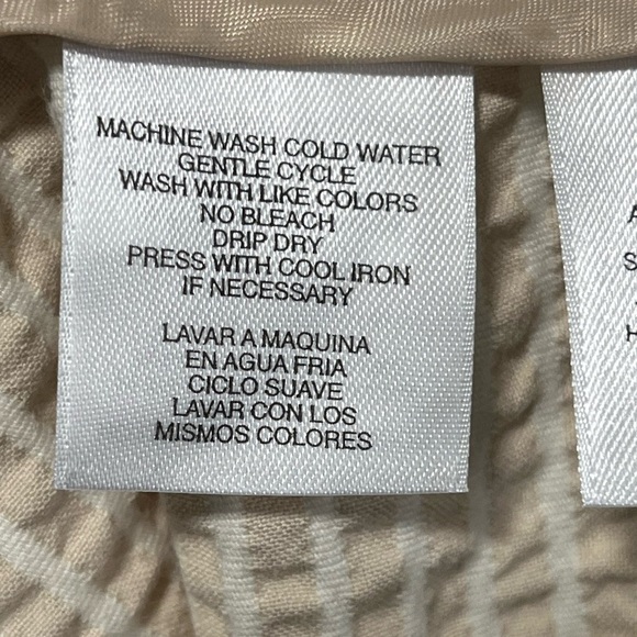 Anne Klein Beige & White Striped Cropped Pants - Size 12 - Picture 9 of 10